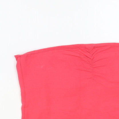 Papaya Womens Pink Cotton Basic Tank Size 14 Off the Shoulder