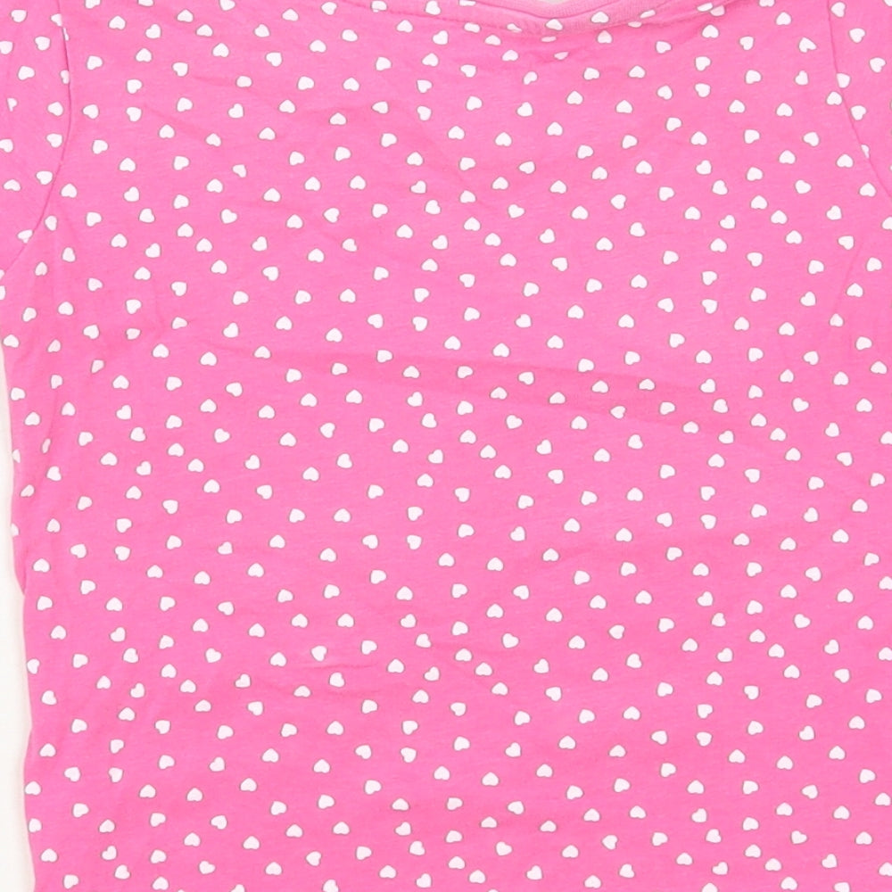 Primark Girls Pink Geometric Cotton Pullover T-Shirt Size 3-4 Years Crew Neck Pullover - Daddy's Little Sweetheart