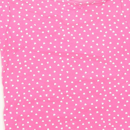 Primark Girls Pink Geometric Cotton Pullover T-Shirt Size 3-4 Years Crew Neck Pullover - Daddy's Little Sweetheart