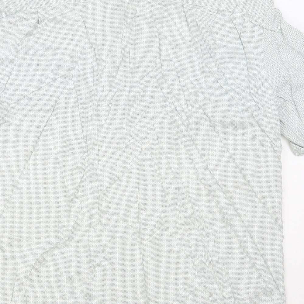 Mens UK Size L Blue Harbour Green  Button-Up Short Sleeve Casual Shirt