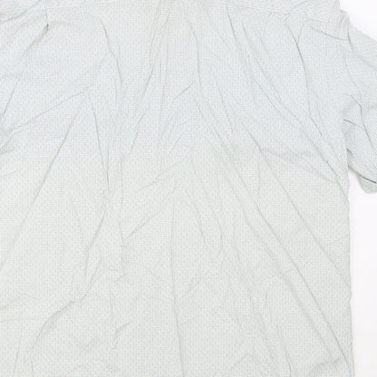 Mens UK Size L Blue Harbour Green  Button-Up Short Sleeve Casual Shirt