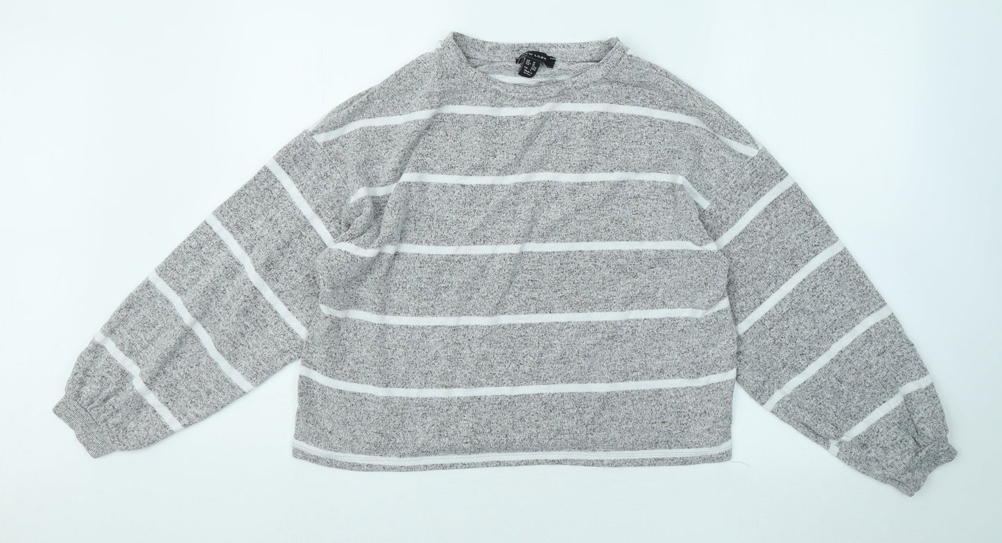 Womens UK Size M New Look Grey Pullover Jumper
