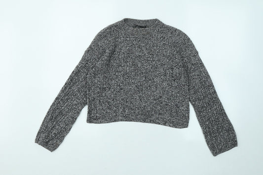 Womens UK Size 8 Topshop Grey Pullover Jumper