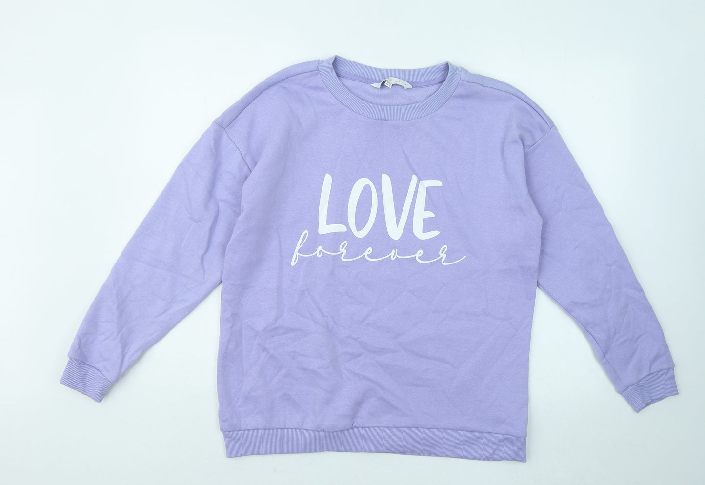 Amara Reya Womens Purple Cotton Pullover Sweatshirt Size 12 Pullover - Love