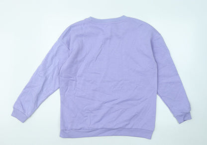Amara Reya Womens Purple Cotton Pullover Sweatshirt Size 12 Pullover - Love
