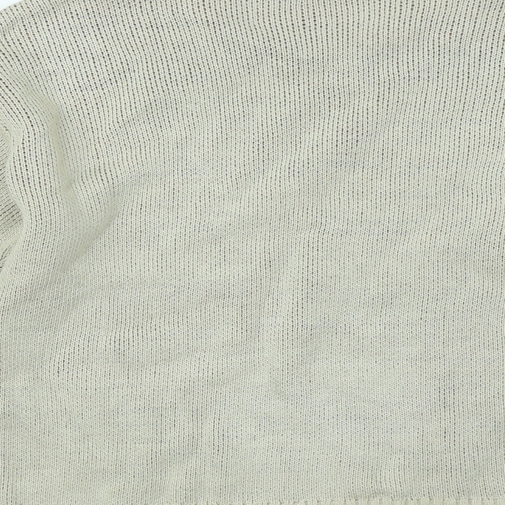 Primark Womens Beige Roll Neck Geometric Acrylic Pullover Jumper Size 6 - Owl