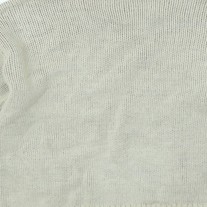 Primark Womens Beige Roll Neck Geometric Acrylic Pullover Jumper Size 6 - Owl