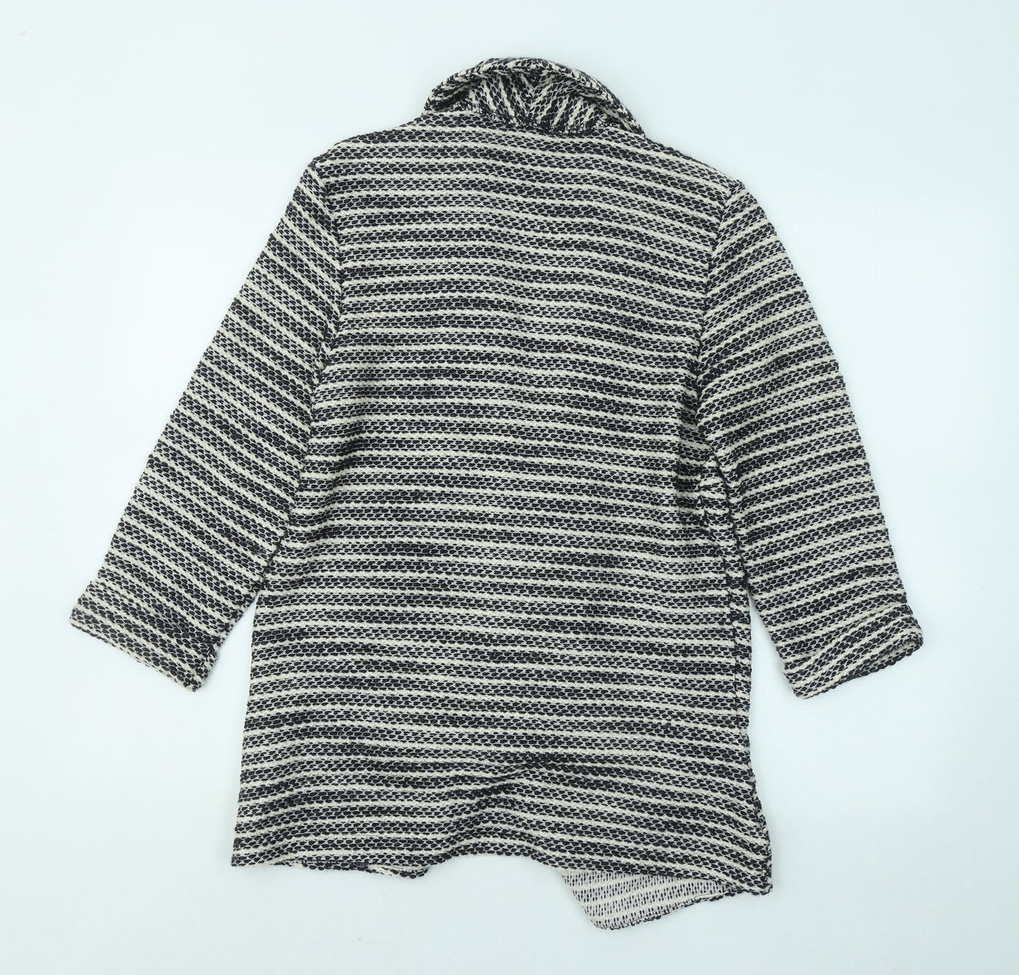 George Womens Black V-Neck Geometric Acrylic Cardigan Jumper Size 12