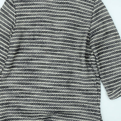 George Womens Black V-Neck Geometric Acrylic Cardigan Jumper Size 12