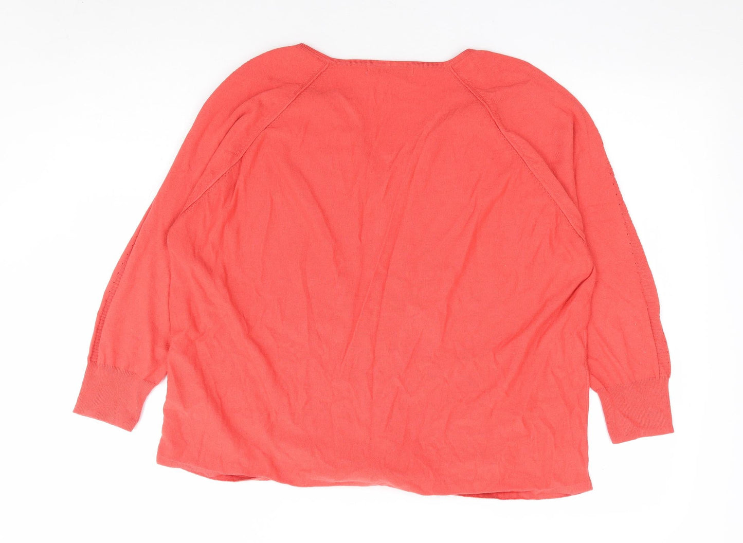 George Womens Red V-Neck Viscose Pullover Jumper Size 18 - Tie Front