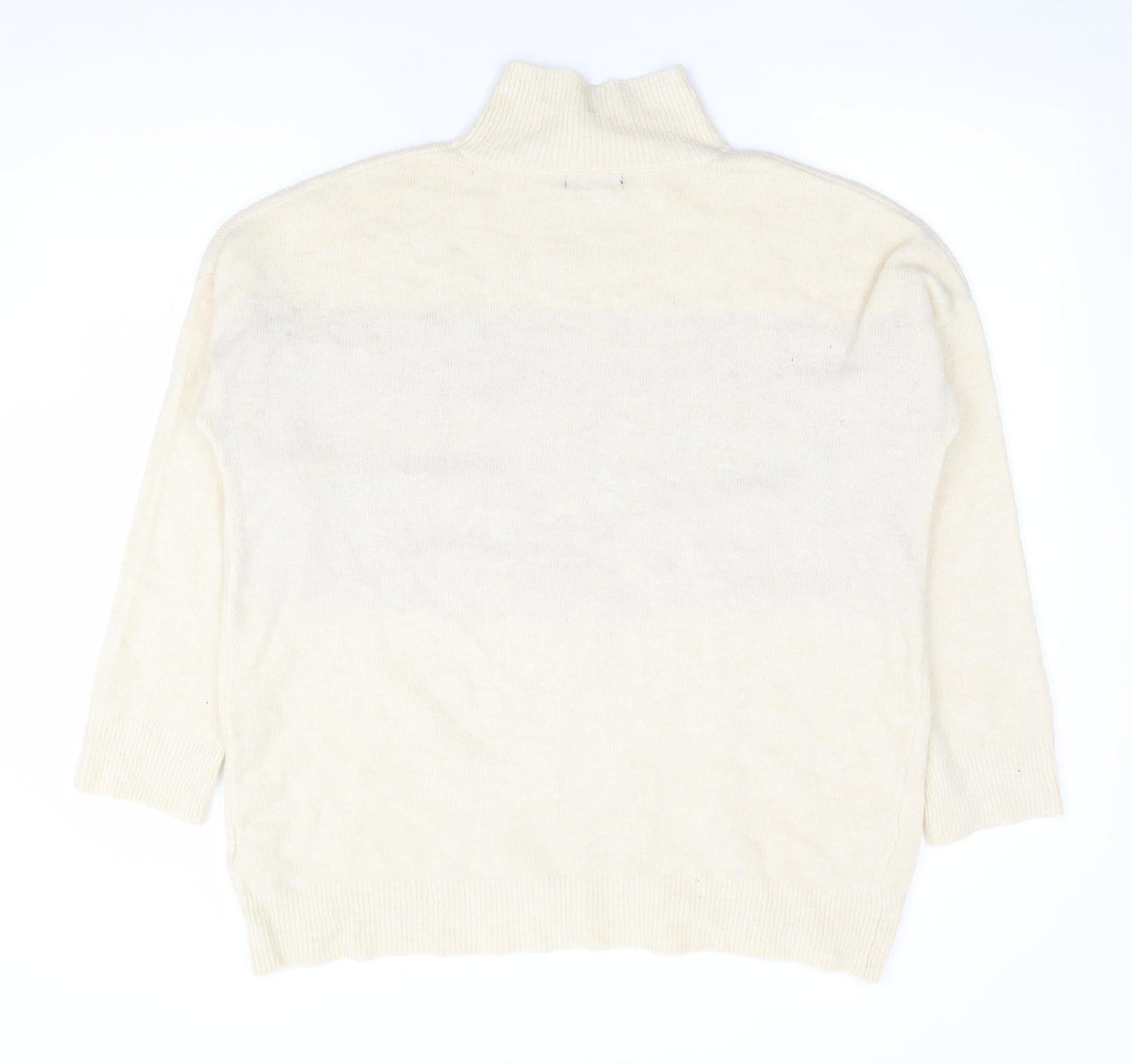 Avenue Womens Beige Mock Neck Acrylic Pullover Jumper Size M - All I want for Christmas is You