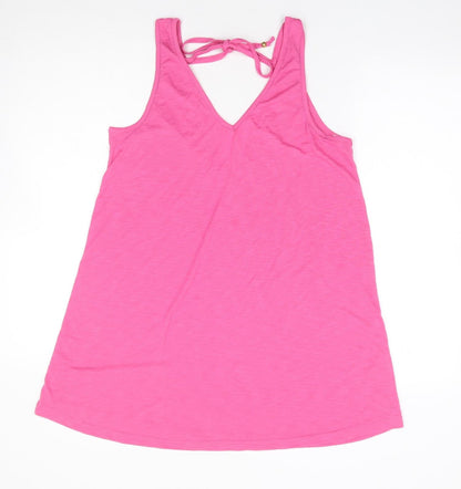 Womens UK Size S Preworn Pink Basic Tank