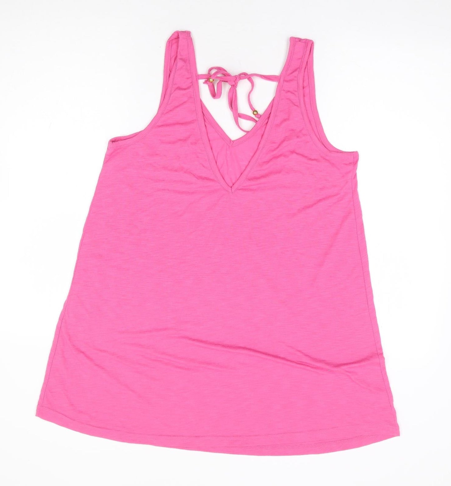 Womens UK Size S Preworn Pink Basic Tank