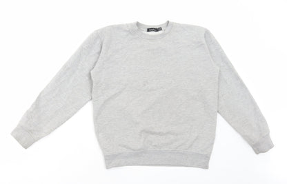 Boohoo Womens Grey Cotton Pullover Sweatshirt Size 8 Pullover