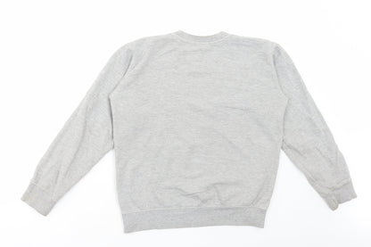 Boohoo Womens Grey Cotton Pullover Sweatshirt Size 8 Pullover