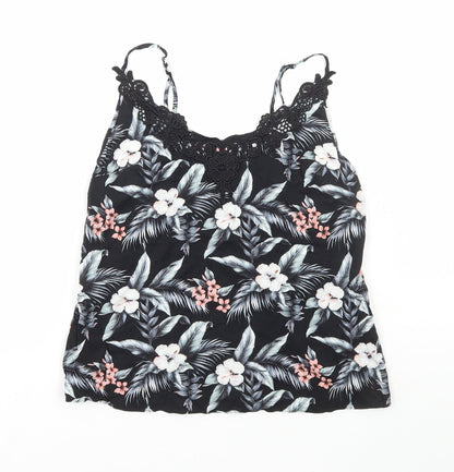 Womens UK Size 8 Oasis Black Camisole Tank