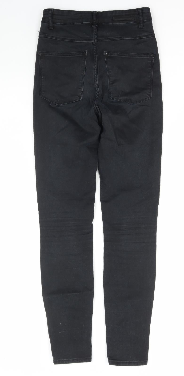Zara Womens Black Cotton Skinny Jeans Size 6 L29 in Regular Zip