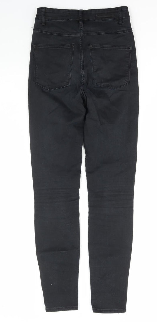 Zara Womens Black Cotton Skinny Jeans Size 6 L29 in Regular Zip