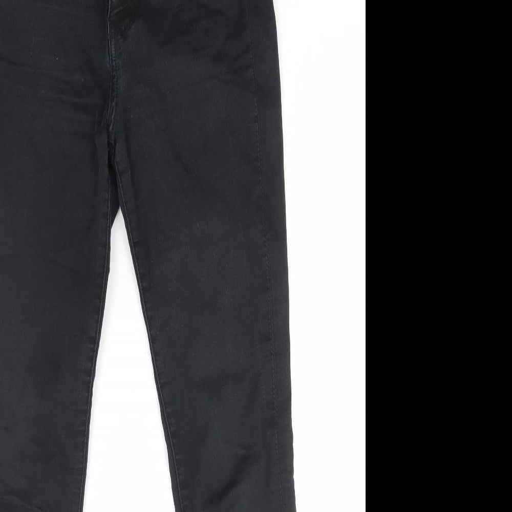 Zara Womens Black Cotton Skinny Jeans Size 6 L29 in Regular Zip