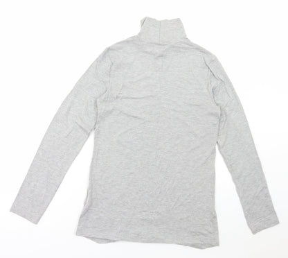 ASOS Womens Grey Viscose Basic T-Shirt Size 8 High Neck