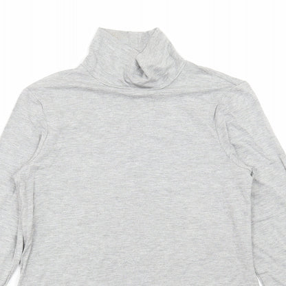 ASOS Womens Grey Viscose Basic T-Shirt Size 8 High Neck