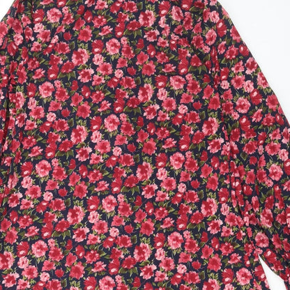 Womens UK Size 8 Missguided Red Basic Button-Up