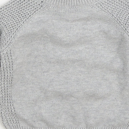 Primark Boys Grey Cotton Pullover Jumper Size 12-18 Months Zip