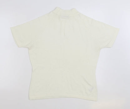 George Womens White Mock Neck Acrylic Pullover Jumper Size 14