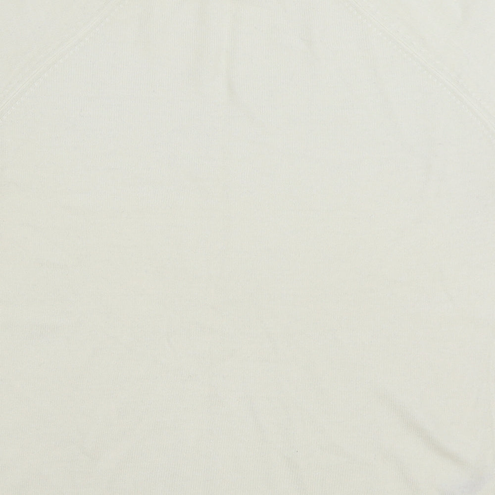 George Womens White Mock Neck Acrylic Pullover Jumper Size 14