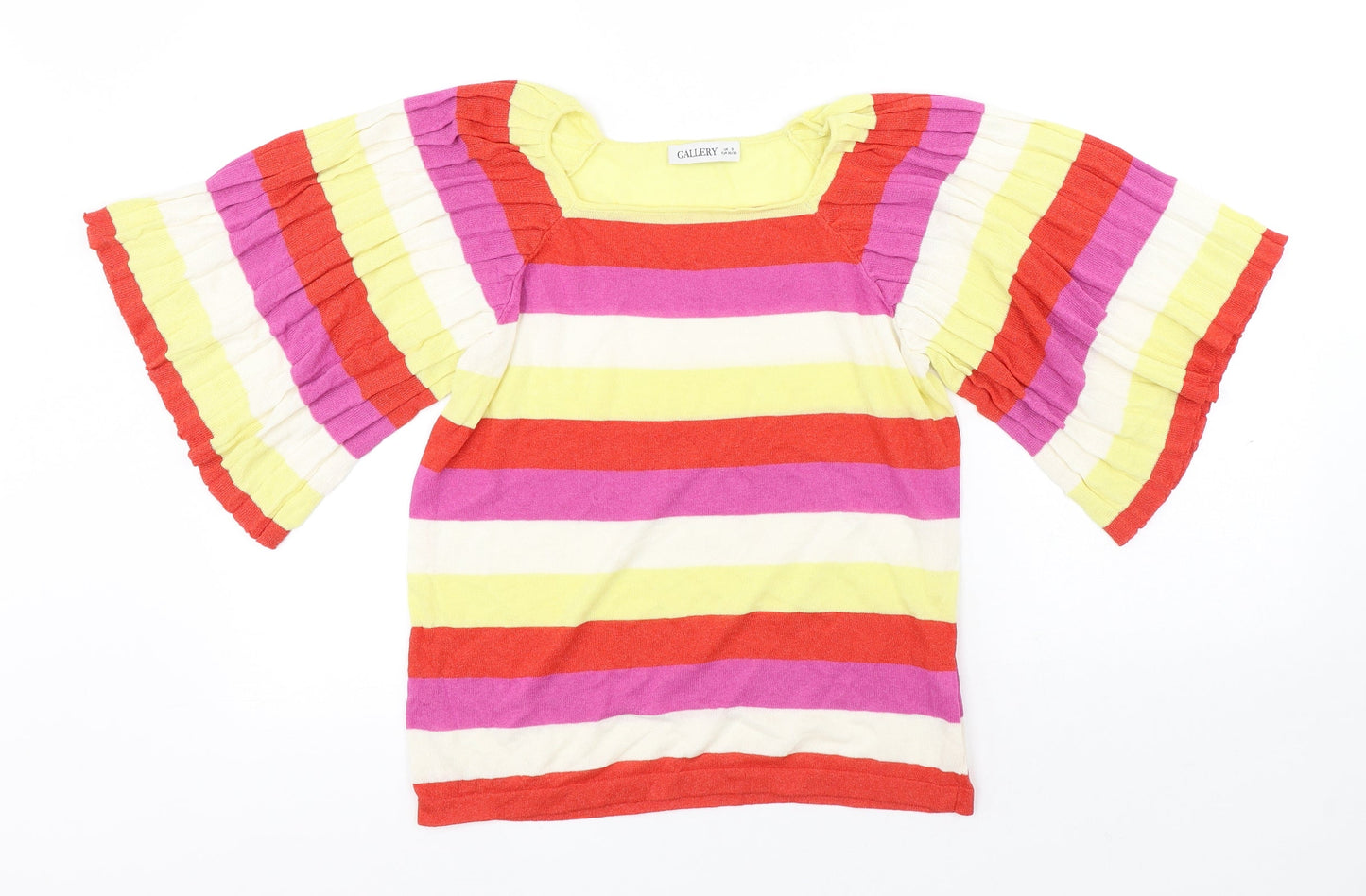 Womens UK Size S Gallery Multicoloured Basic T-Shirt