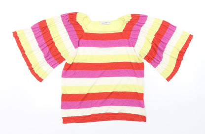 Womens UK Size S Gallery Multicoloured Basic T-Shirt