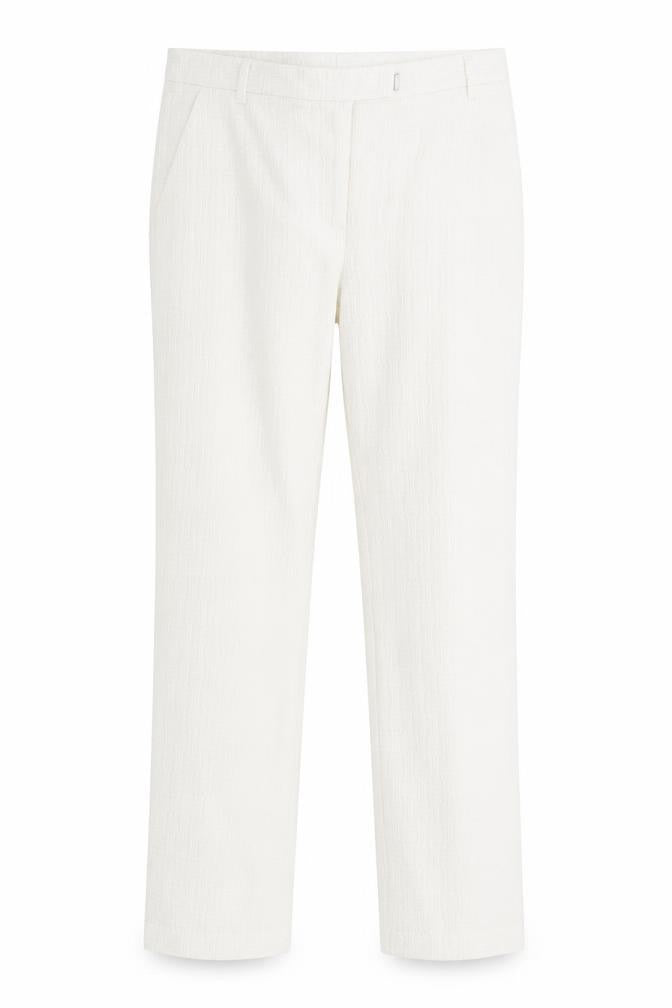 Womens UK Size 8 Topshop Regular Fit  White Trousers