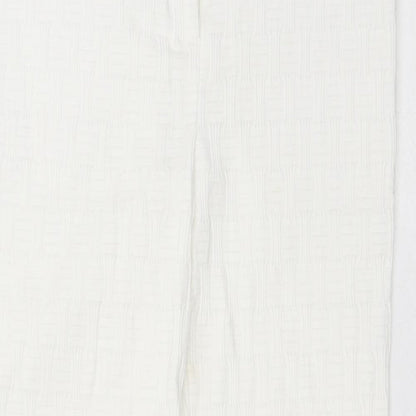 Topshop Womens White Polyester Trousers Size 8 L26 in Regular Hook & Eye