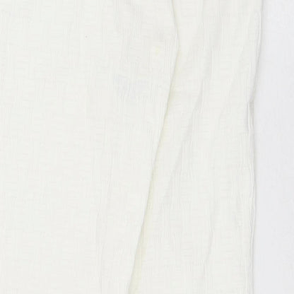 Topshop Womens White Polyester Trousers Size 8 L26 in Regular Hook & Eye