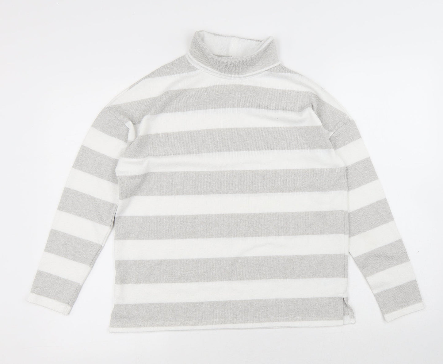 TU Womens Multicoloured Roll Neck Striped Polyester Pullover Jumper Size 10