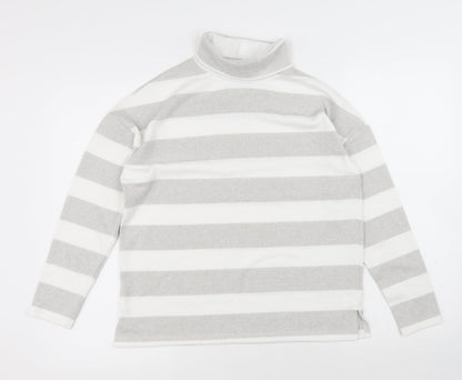 TU Womens Multicoloured Roll Neck Striped Polyester Pullover Jumper Size 10