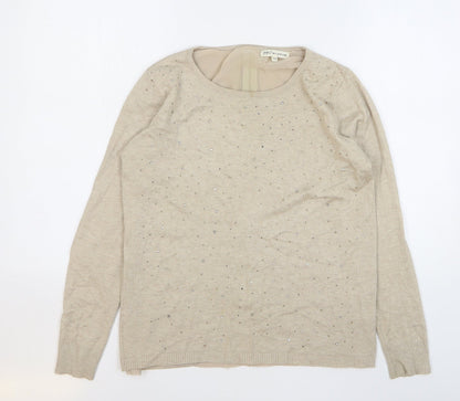 Womens UK Size One Size Millenium Beige Pullover Jumper