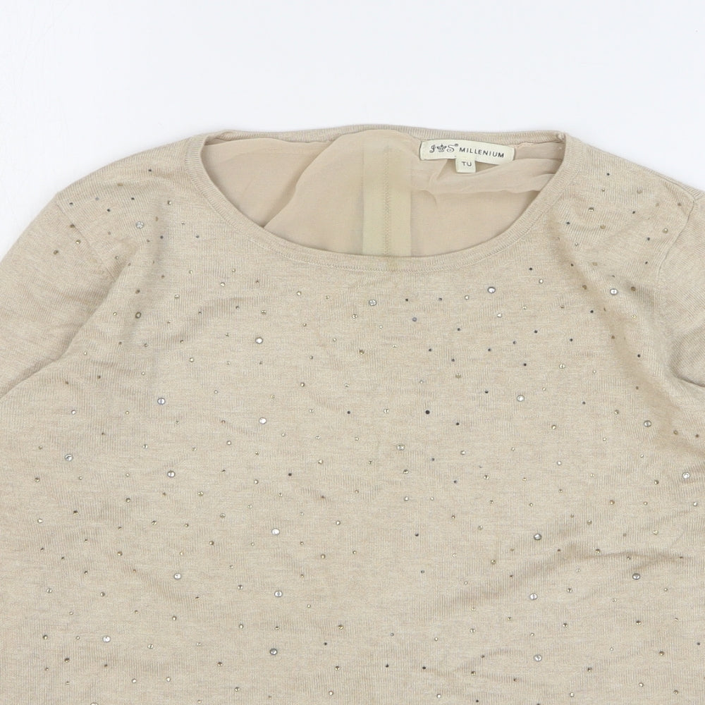 Womens UK Size One Size Millenium Beige Pullover Jumper