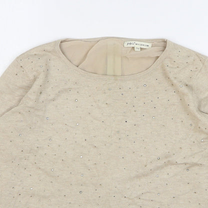 Womens UK Size One Size Millenium Beige Pullover Jumper