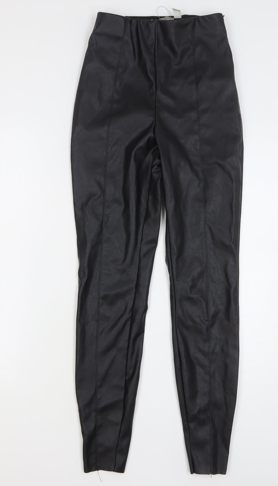 ASOS Womens Black Polyester Skinny Jeans Size 6 L29 in Regular Zip - Faux Leather