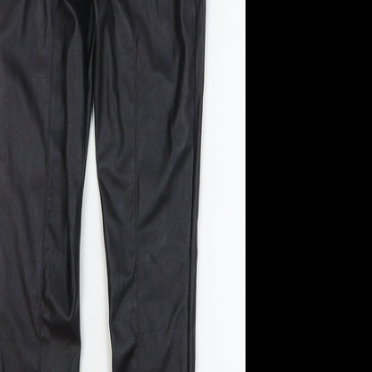 ASOS Womens Black Polyester Skinny Jeans Size 6 L29 in Regular Zip - Faux Leather