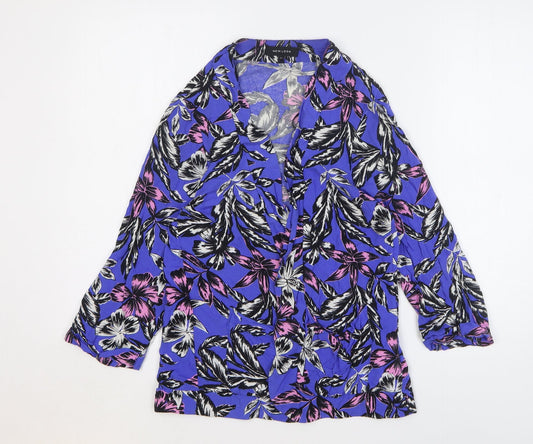 New Look Womens Multicoloured Floral Viscose Jacket Blazer Size 14