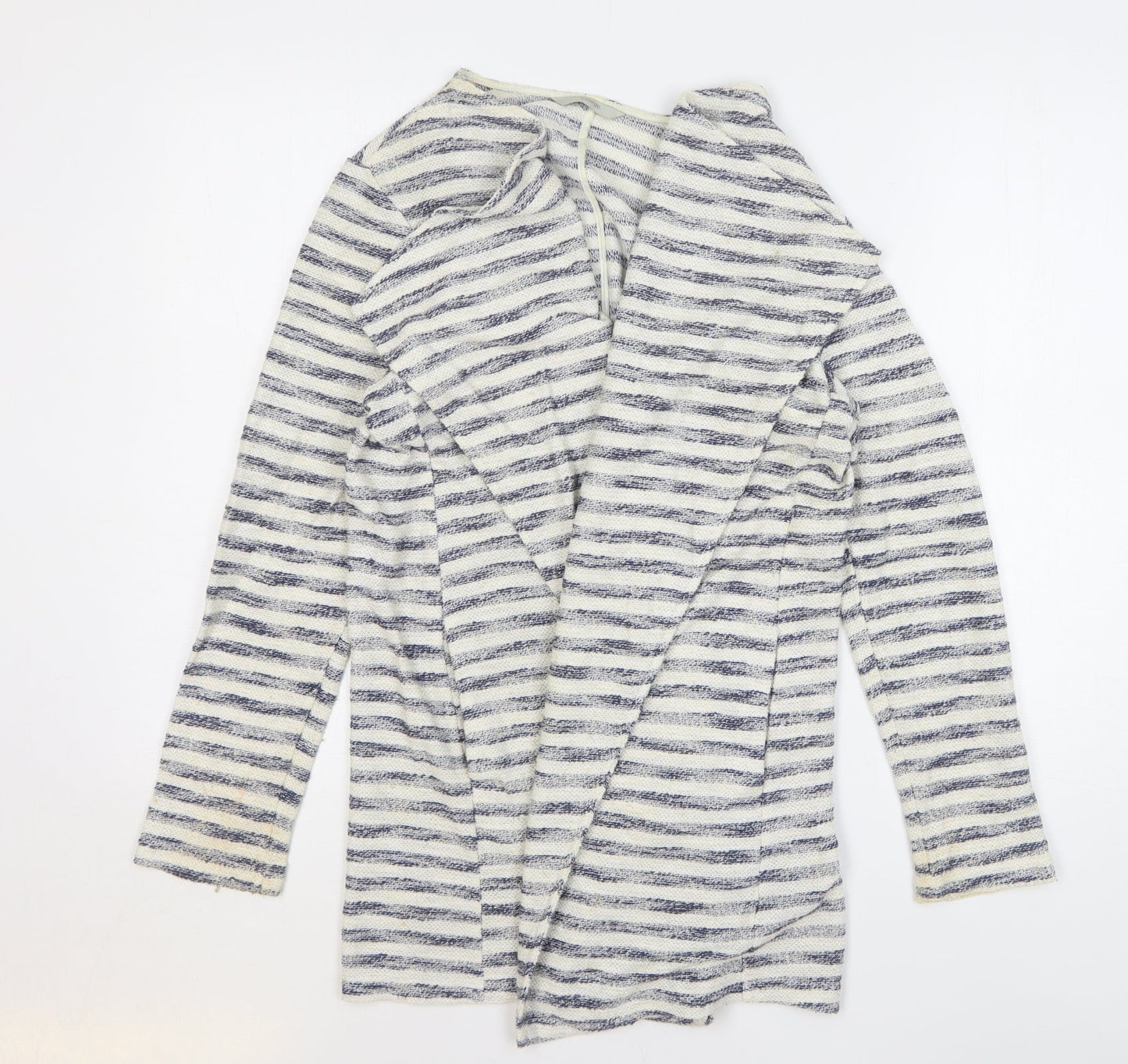 George Womens Beige V-Neck Striped Cotton Cardigan Jumper Size 12