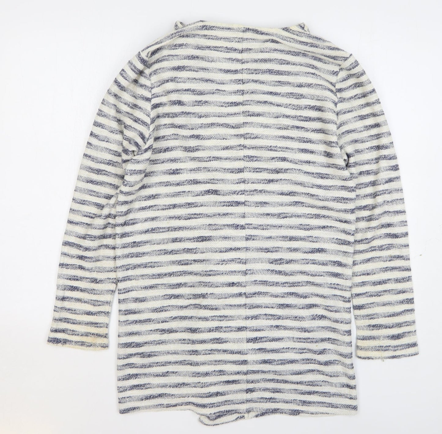 George Womens Beige V-Neck Striped Cotton Cardigan Jumper Size 12