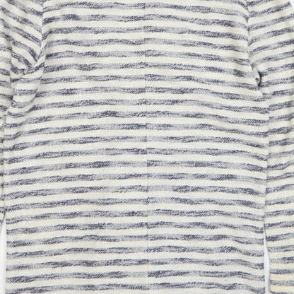 George Womens Beige V-Neck Striped Cotton Cardigan Jumper Size 12