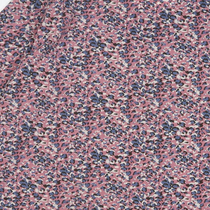 SheIn Womens Multicoloured Animal Print Polyester Basic Blouse Size 10 V-Neck