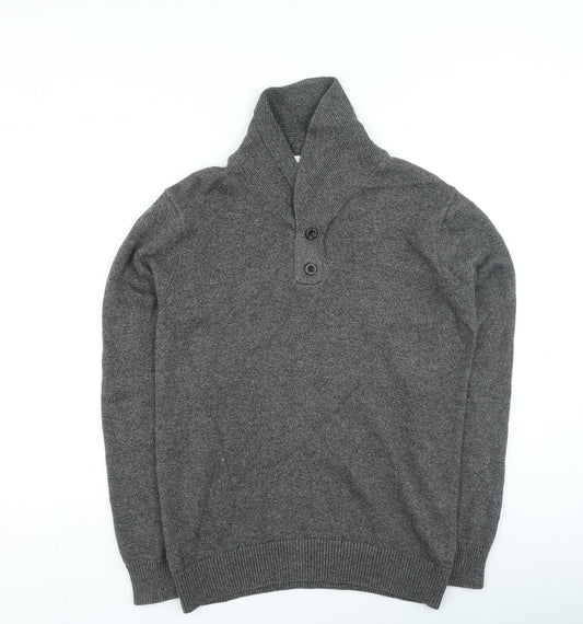 NEXT Mens Grey Collared Acrylic Pullover Jumper Size M