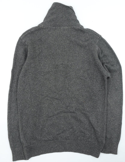 NEXT Mens Grey Collared Acrylic Pullover Jumper Size M