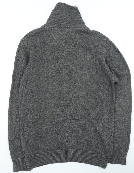 NEXT Mens Grey Collared Acrylic Pullover Jumper Size M