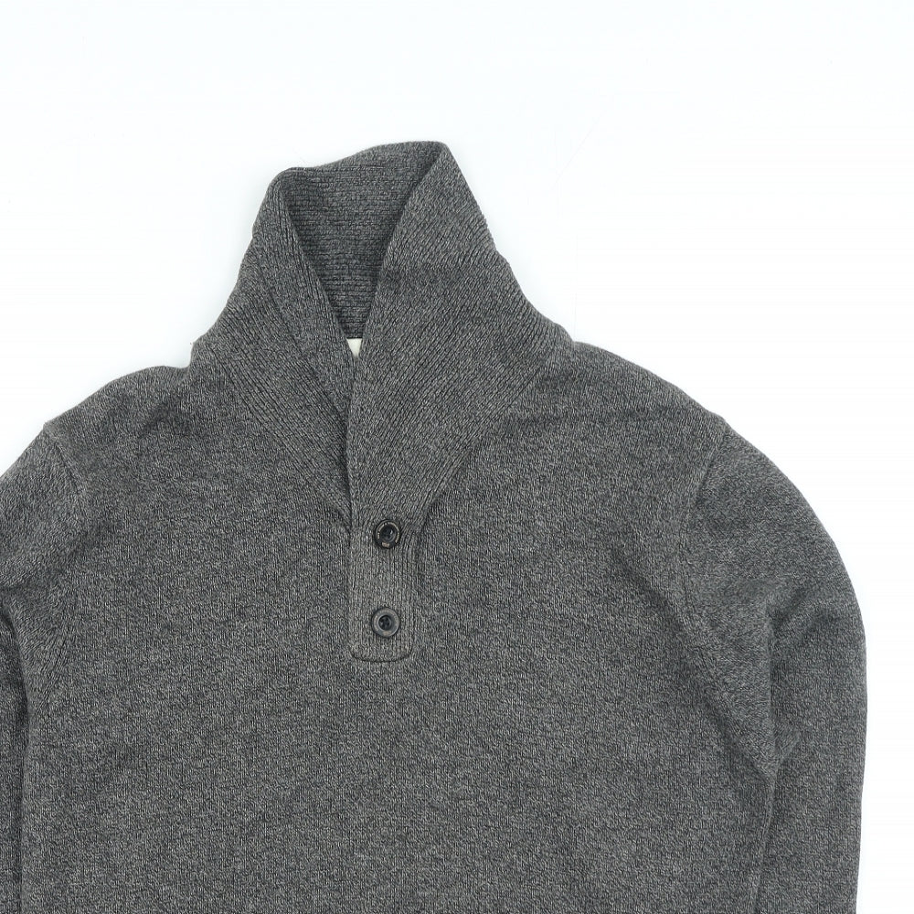 NEXT Mens Grey Collared Acrylic Pullover Jumper Size M